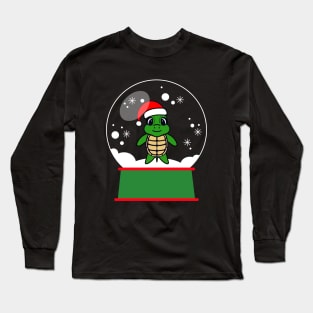 CHRISTMAS Turtle Snowglobe Long Sleeve T-Shirt